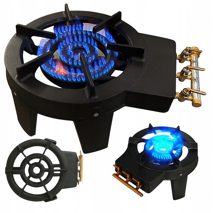 KUCHENKA GAZOWA DUŻY TABORET ŻELIWNY MOCNY PALNIK 10kW NA BUTLE LPG SOLIDNA
