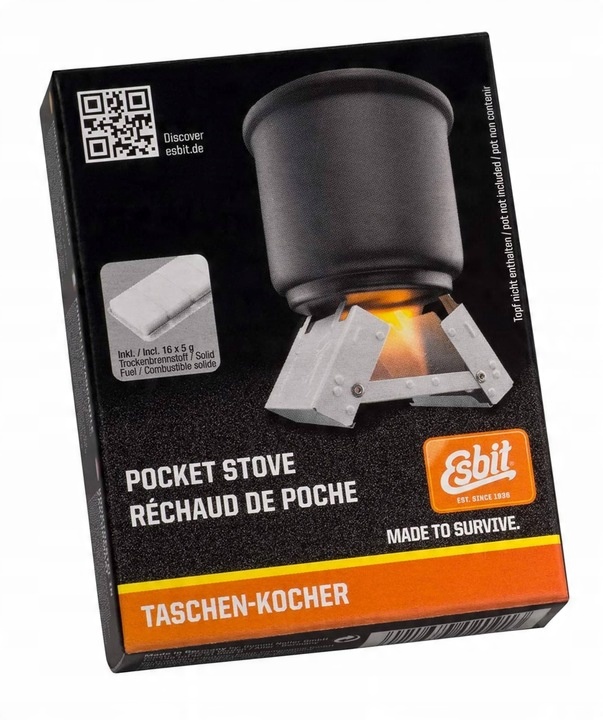 KUCHENKA TURYSTYCZNA ESBIT POCKET STOVE 16 x 5g