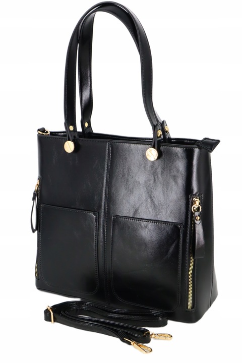 Torebka damska klasyczna teczka duża A4 wiele kieszeni wielozadaniowa