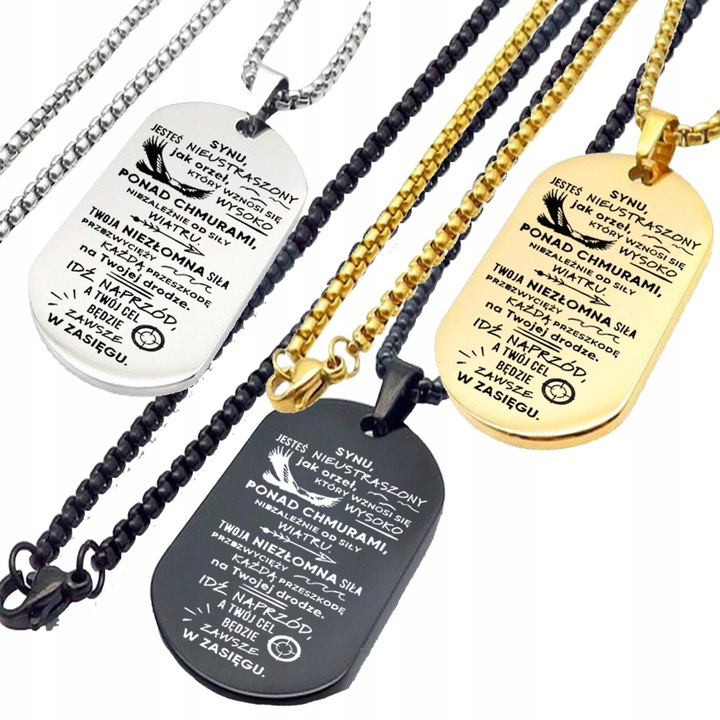 Prezent dla Syna Naszyjnik Zawieszka z Grawerem Idealny Prezent