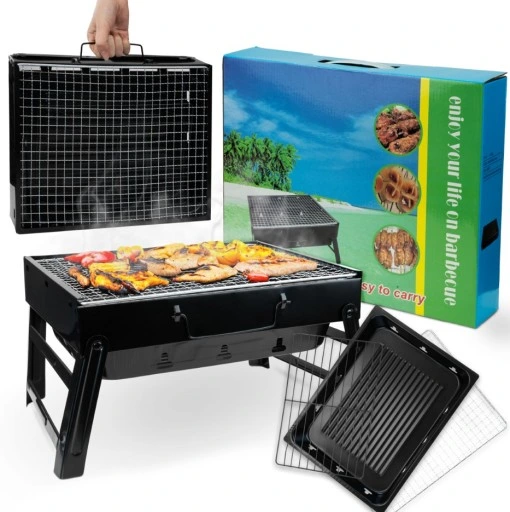 GRILL TURYSTYCZNY PRZENOŚNY SKŁADANY WALIZKA Kempingowy Prostokatny