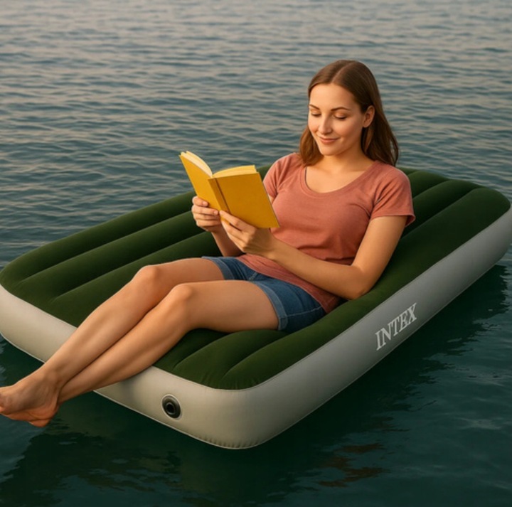 Materac dmuchany jednoosobowy Intex turystyczne pompowane łóżko