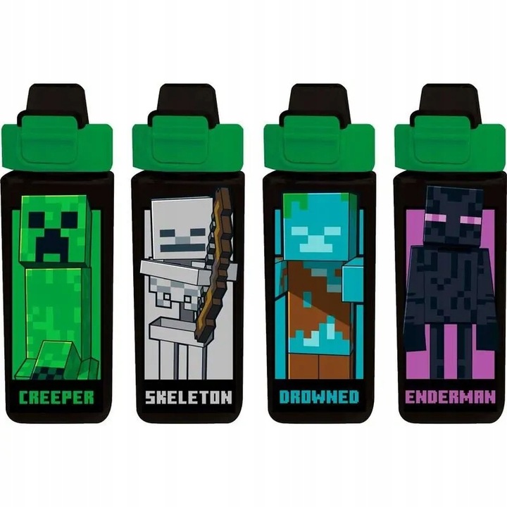 BIDON MINECRAFT KWADRATOWY 500ml POSTACI CREEPER