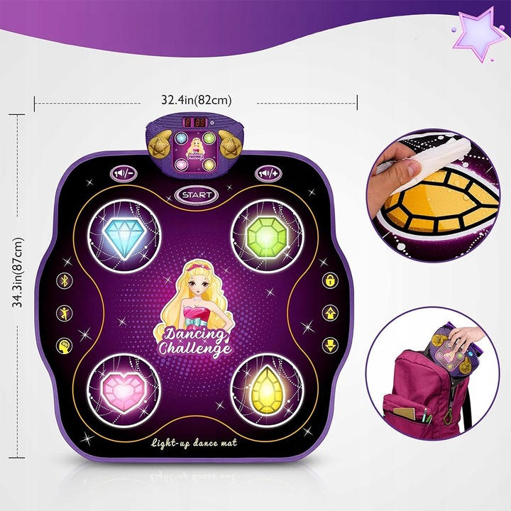 MATA DO MUZYCZNA TAŃCZENIA ZABAWKA DLA BLUETOOTH DZIECI 9 TRYBÓW GRY Z LED