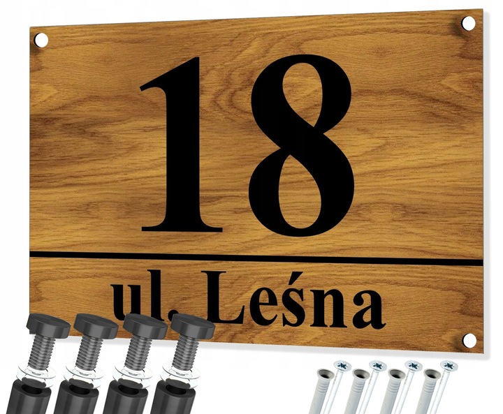 RÓŻNE WZORY TABLICZKA + DYSTANSE MONTAŻOWE | Z NUMEREM DOMU ADRESEM ULICĄ