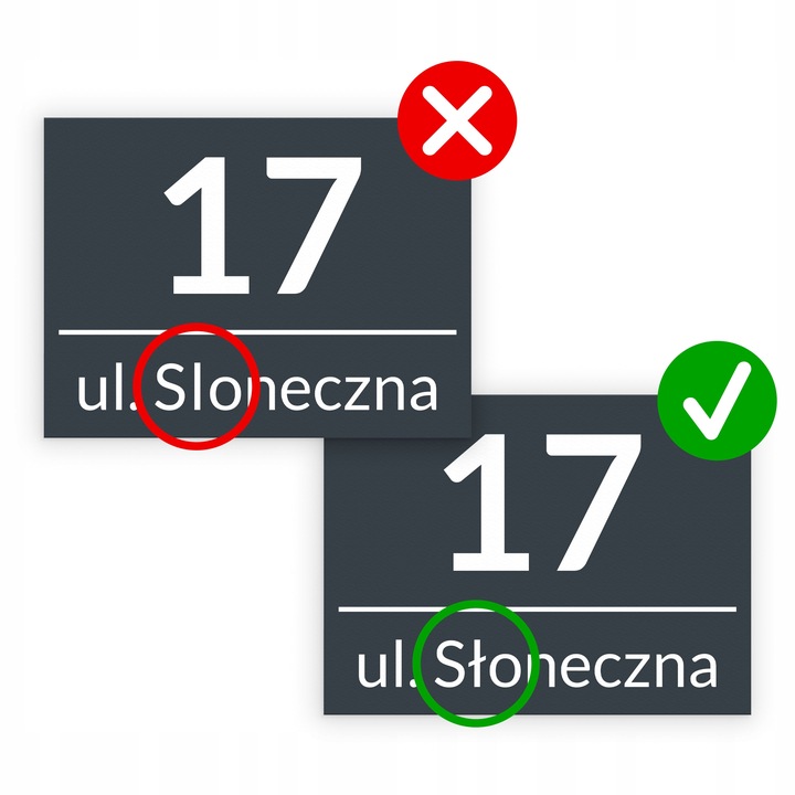 NIERDZEWNY NUMER NA DOM 40x30cm TABLICZKA ADRESOWA ANTRACYT + DYSTANSE