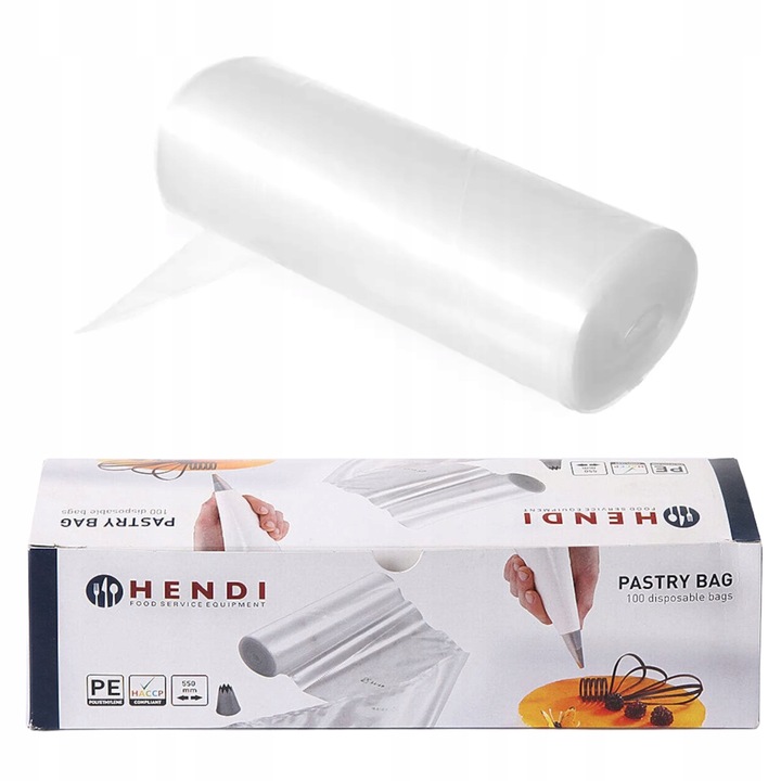 Worki do szprycowania Jednorazowe HENDI przezroczysty 100 szt. DUŻE 53x28cm