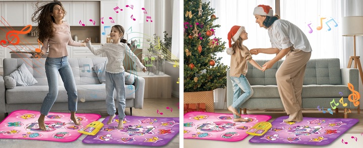 MATA DO TAŃCZENIA MUZYCZNA DLA DZIECI INTERAKTYWNA LED BLUETOOTH 9 × POZIOM