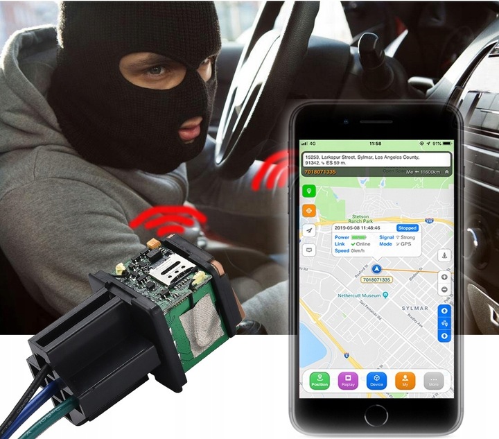 LOKALIZATOR GPS SINOTRACK ST907 ODCIĘCIE PALIWA