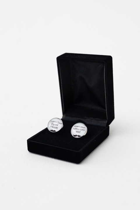 Spinki dla taty do mankietów w etui ślub prezent tata teść