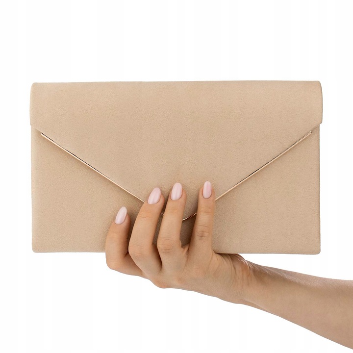 Alessio KOPERTÓWKA Zamszowa TOREBKA damska wizytowa WIECZOROWA