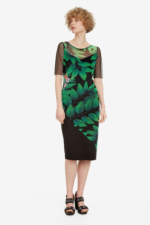 DESIGUAL CZARNA SUKIENKA PRINT (S)