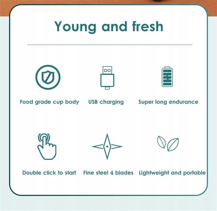 BLENDER KIELICHOWY MIKSER DO SMOOTHIE SOKÓW MINI