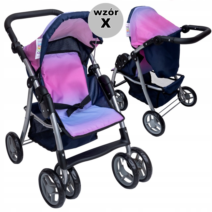 Wózek z lalką Doris SPACRÓWKA DLA LALEK + Duża INTERAKTYWNA LALKA BOBAS