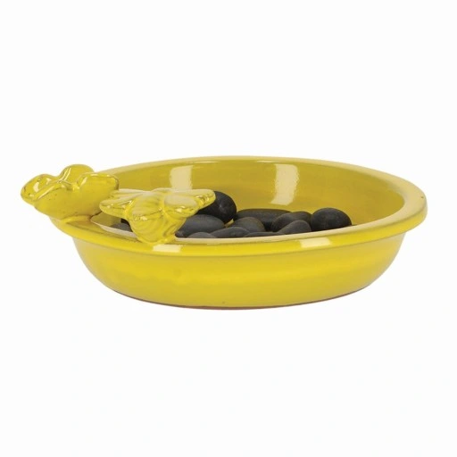 Stylowe poidło do ogrodu DLA OWADÓW PSZCZÓŁ żółte