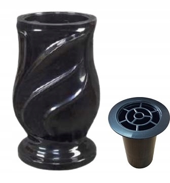 WAZON nagrobny FLAKON na cmentarz W23 czarny