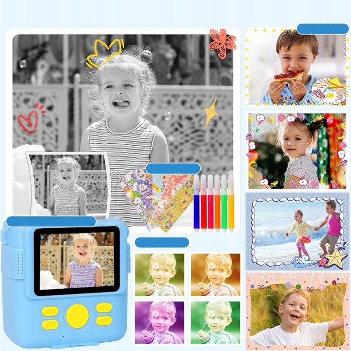 APARAT FOTOGRAFICZNY DLA DZIECI CYFROWY NATYCHMIASTOWY Z DRUKARKĄ + WKŁADY