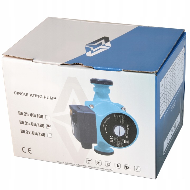 POMPA OBIEGOWA RA 25/60 180 CYRKULACYJNA DO CENTRALNEGO OGRZEWANIA C.O CWU