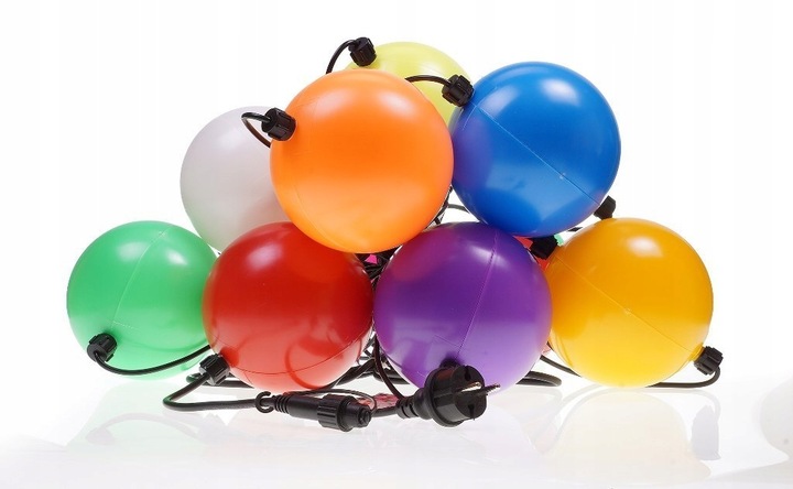 LAMPKI CHOINKOWE LED-12 DUŻE KULE ZEWNĘTRZNE MIX