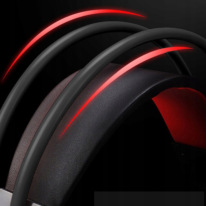 Słuchawki GAMINGOWE LED RGB komputerowe dla graczy nauszne z mikrofonem USB