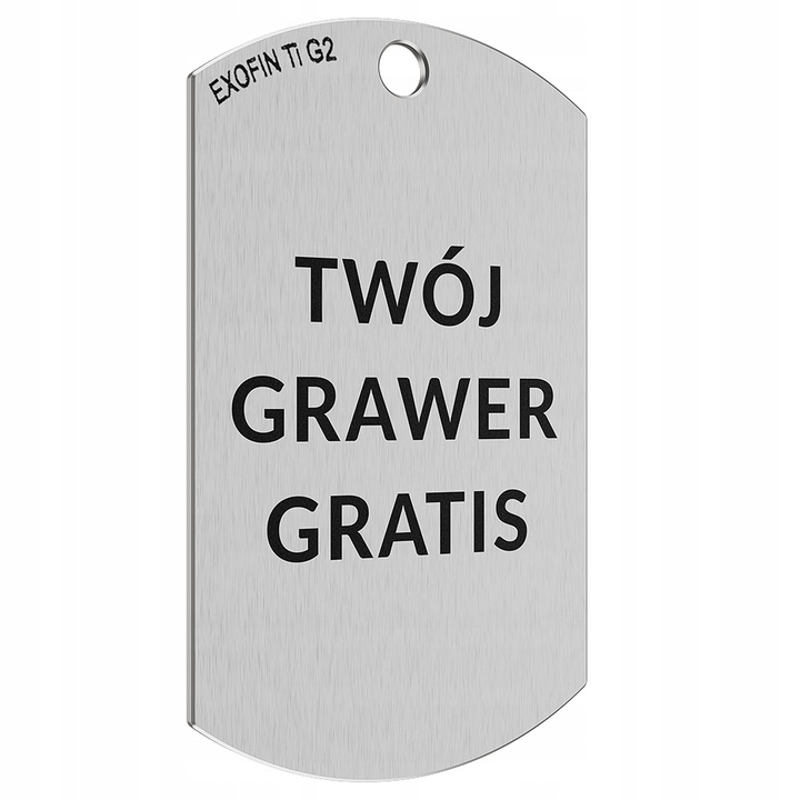 Nieśmiertelnik Tytanowy Orzeł 3RP z GRAWEREM GRATIS + Łańcuszek WHEAT