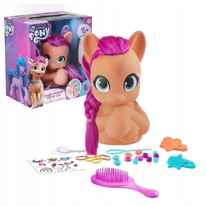 MY LITTLE PONY GŁOWA DO STYLIZACJI KUCYK SUNNY STARSCOUT CZESANIE + DODATKi
