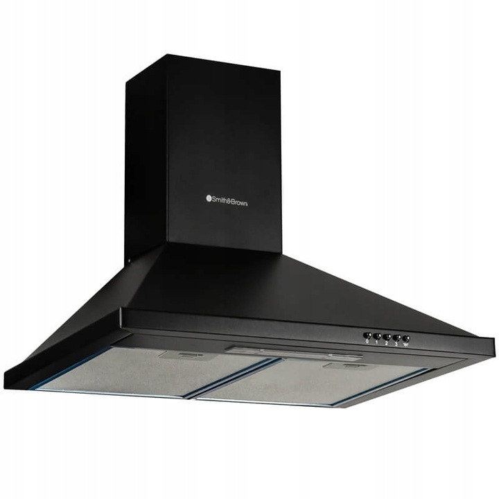 OKAP KUCHENNY KOMINOWY ŚCIENNY 60CM CZARNY LED