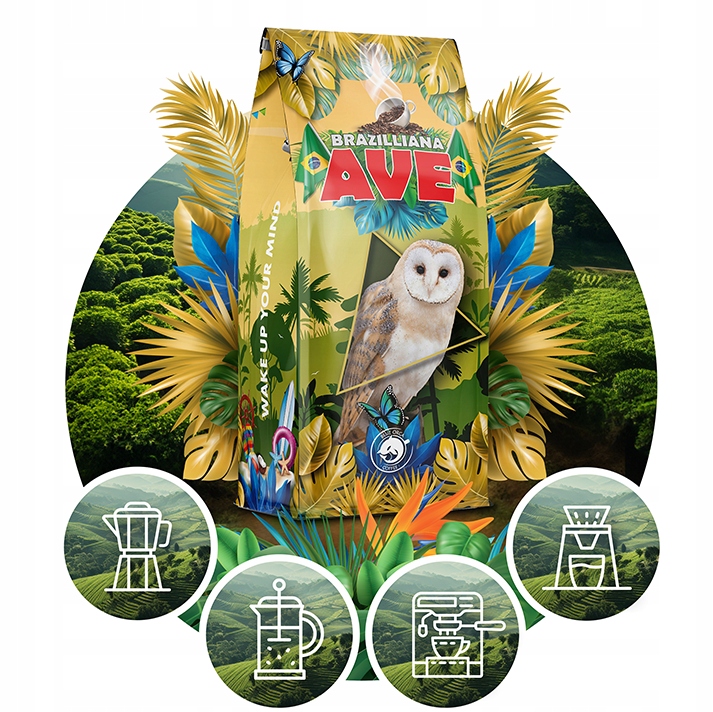 KAWA BRAZILLIA AVE -SWIEŻO PALONA Z PALARNI 2x1 KG