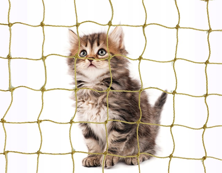 SIATKA NA BALKON Z DRUCIKIEM PREMIUM DLA KOTA BEZ WIERCENIA ZESTAW 6x3m