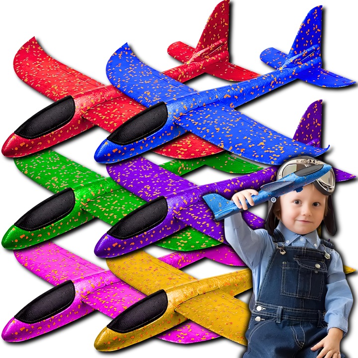 6X SAMOLOT STYROPIANOWY SZYBOWIEC RZUTKA SAMOLOTY PREZENT NA DZIEŃ CHŁOPAKA