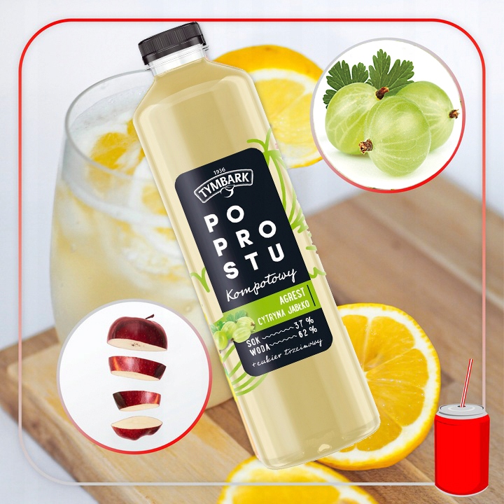 Tymbark Po Prostu Agrest Cytryna Jabłko 12 x 1.25 L