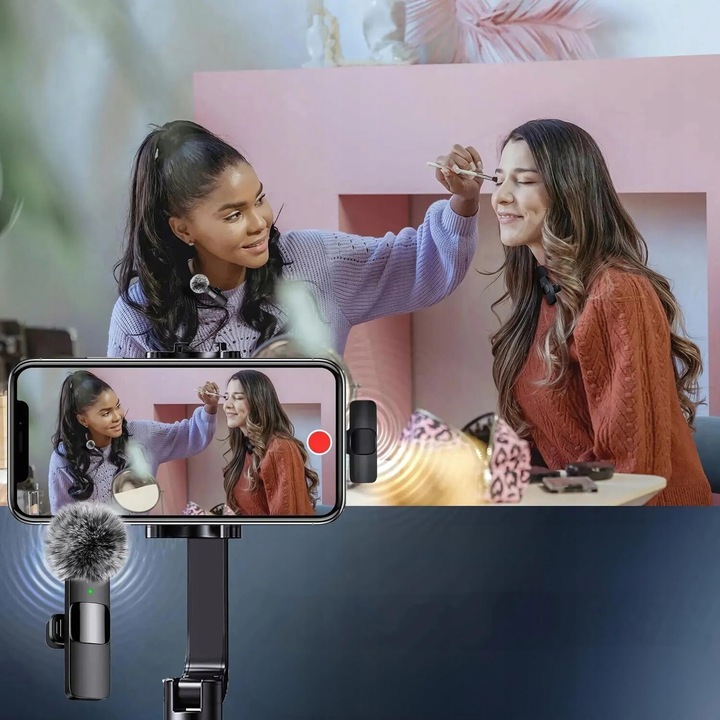 ZESTAW 2x MIKROFON KRAWATOWY BEZPRZEWODOWY USB C NA KLIPS USBC 2 MIKROFONY