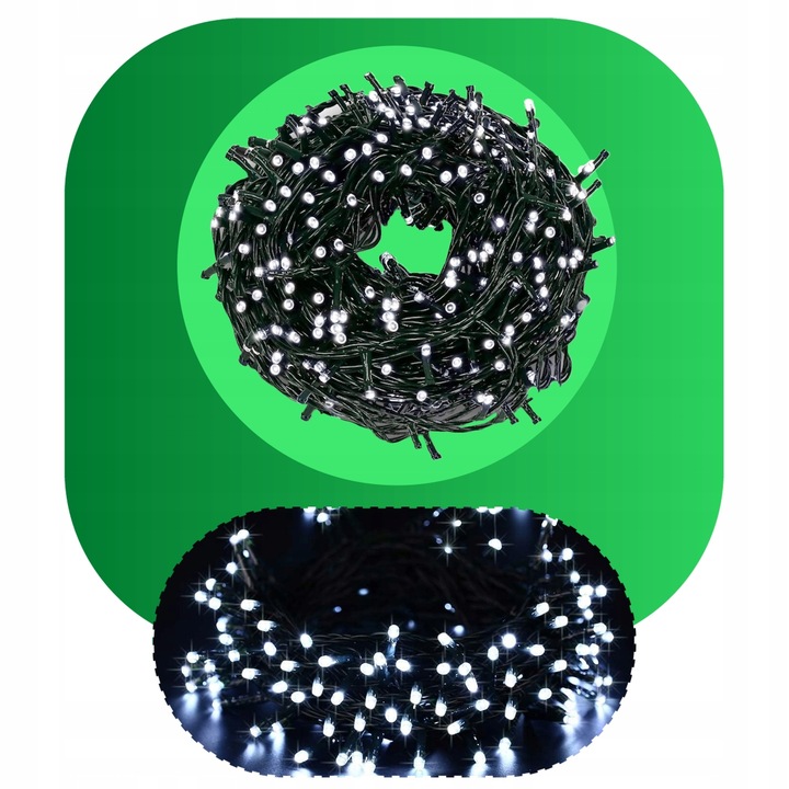 LAMPKI CHOINKOWE ŚWIATEŁKA 500led BIAŁE ZIMNE ~35 M WEWNĘTRZNE ZEWNĘTRZNE