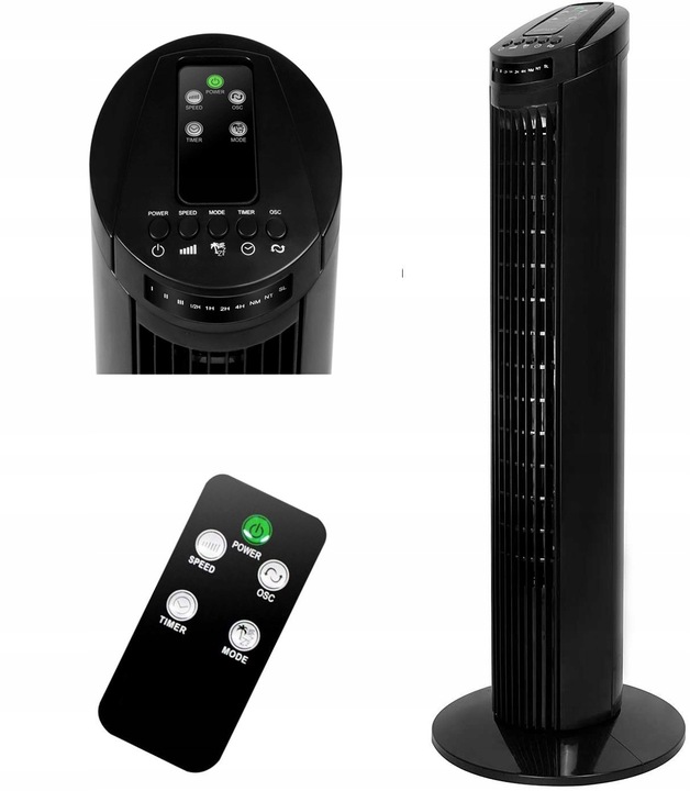 Stojacy wentylator kolumnowy podlogowy wiatrak wiatrak podlogowy z pilotem