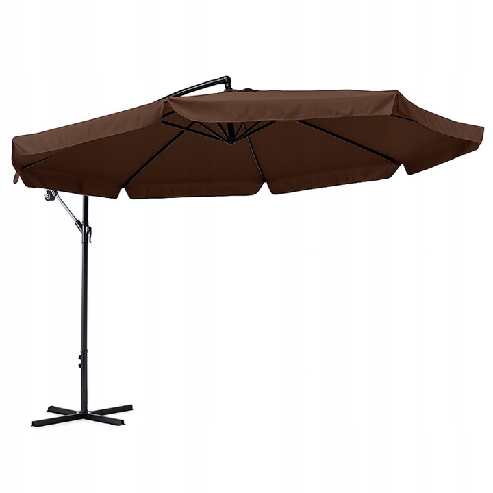 PARASOL OGRODOWY IKAR-BL-BR BRĄZOWY SKŁADANY Z WYSIĘGNIKIEM + POKROWIEC