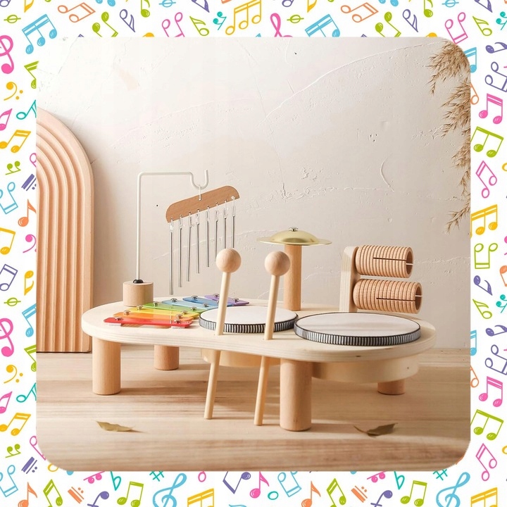 TABLICA MANIPULACYJNA SENSORYCZNA MUZYCZNA PERKUSJA CYMBAŁKI EDUKACYJNA XXL