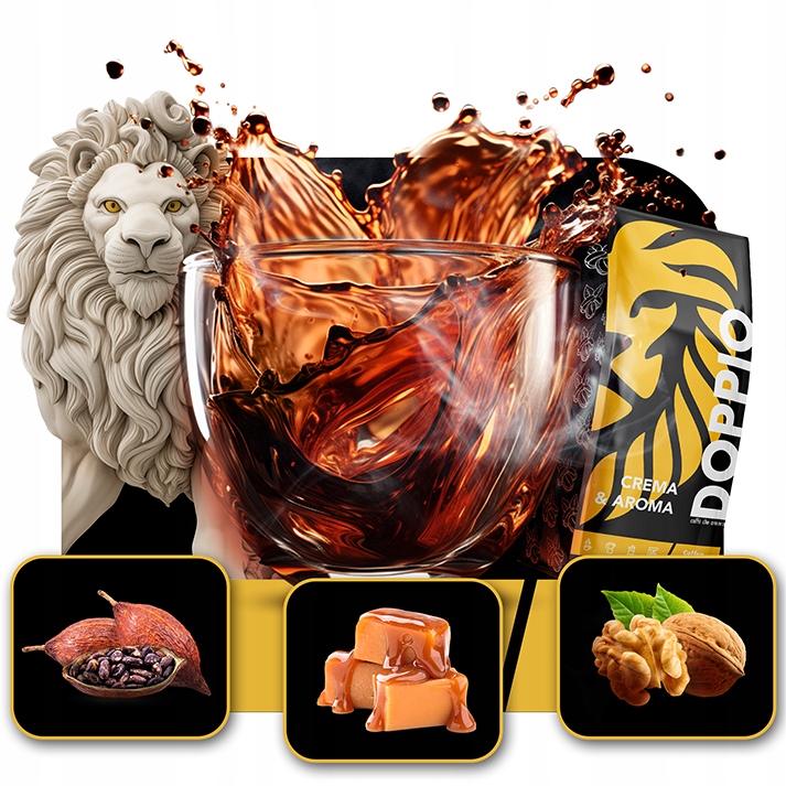 Kawa ziarnista 1kg x2 DOPPIO CREMA &AROMA- ŚWIEŻO PALONA -Blue Orca Coffee