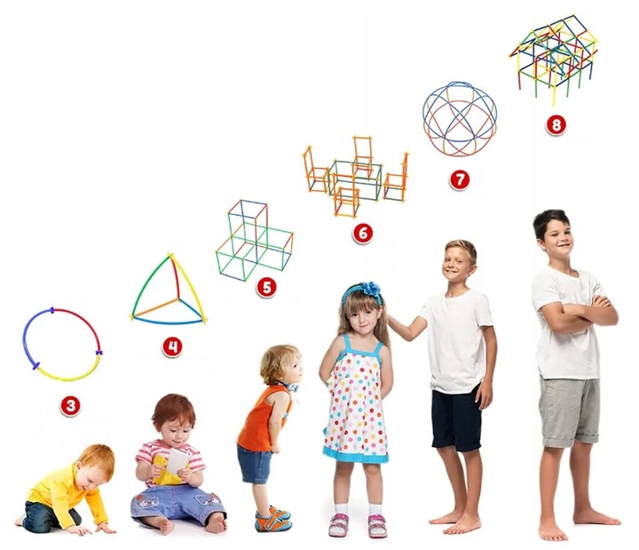 KLOCKI SŁOMKI KONSTRUKCYJNE PATYCZKI RURKI ZESTAW 400el PUDEŁKO DLA DZIECI