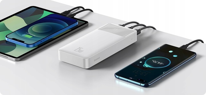 POJEMNY MOCNY POWER BANK POWERBANK BASEUS 20000MAH 3x USB USB-C 3A PD 15W