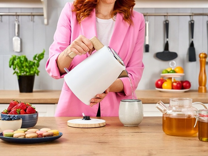 Czajnik elektryczny LAFE Scandi Pro Biały Boho 2200W 1,7L Stalowy STRIX