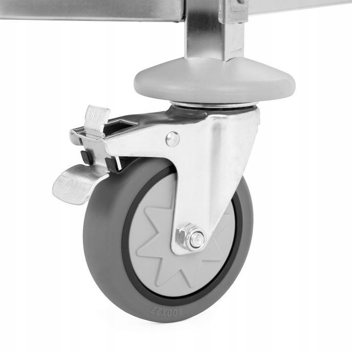 Wózek kelnerski mobilny 225 kg 3 półki maty wygłuszające stalowy TECHNICA