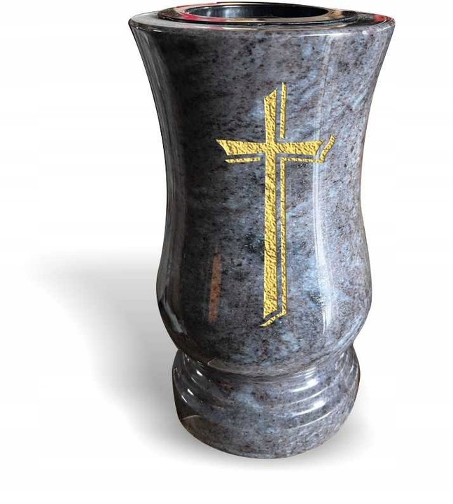 Elegancki Fioletowy Wazon Na Pomnik Granitowy Tulipan Okrągły (Orion) 28cm