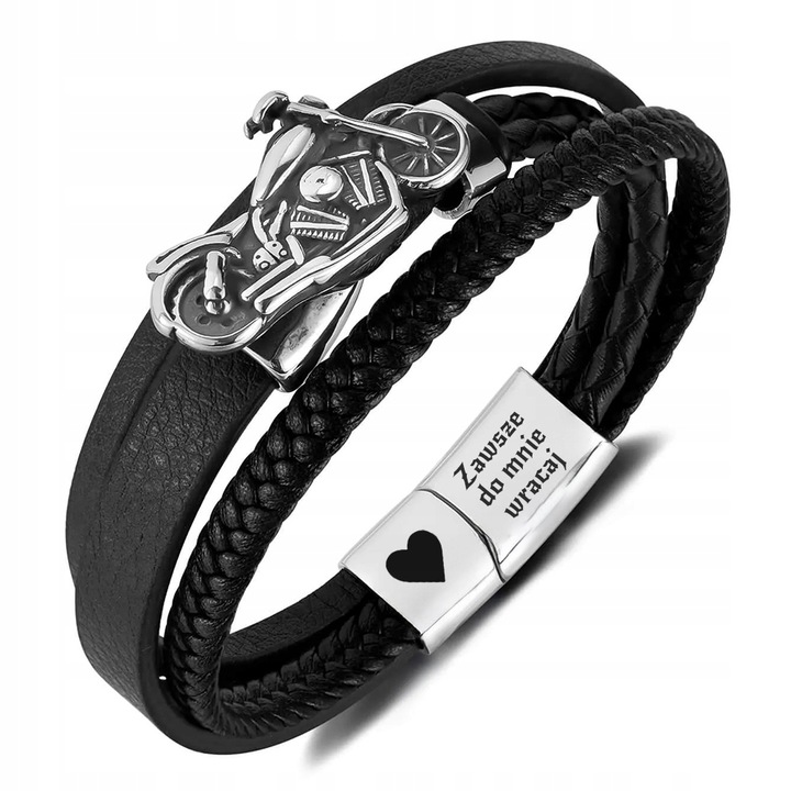 Bransoletka z Grawerem – Motocykl CHOPPER – Prezent dla Motocyklisty Biker