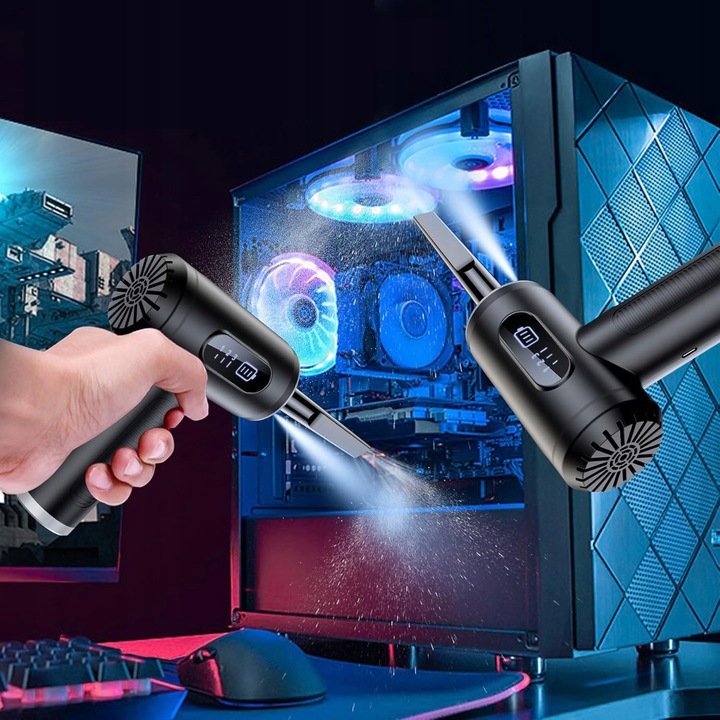 ODKURZACZ RĘCZNY SAMOCHODOWY BEZPRZEWODOWY DO AUTA DOMU 2W1 DMUCHAWA