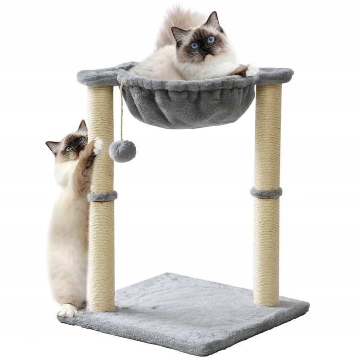 DRAPAK DLA KOTA NISKI Z ZABAWKAMI LEGOWISKIEM 2 POZIOMY SZNUREK JUTOWY 45cm