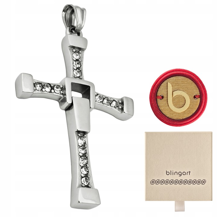 Naszyjnik krzyżyk Vin Diesel Toretto zawieszka stal chirurgiczna BLINGART