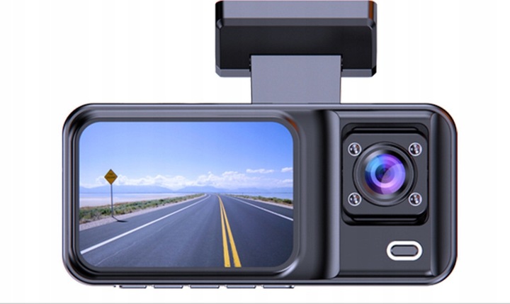 WideoRejestrator 3 Kamery z Kamerą cofania G-sensor Wstrząsy menu PL