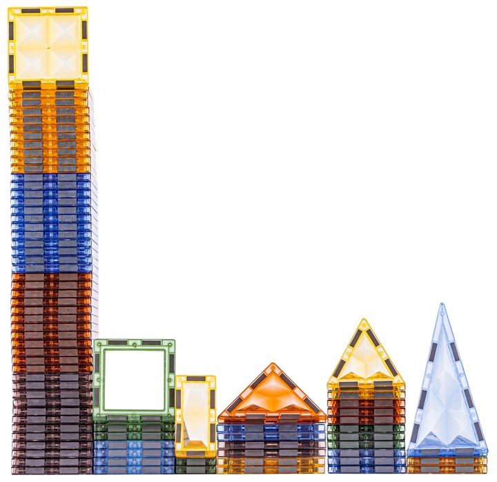 KLOCKI Kafelki KONSTRUKCYJNE MAGNETYCZNE DINOZAURY Zestaw Klocków 116 elem