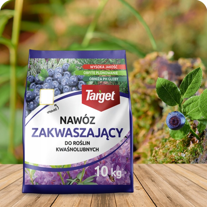 TARGET NAWÓZ ZAKWASZAJĄCY DO ROŚLIN KWAŚNOLUBNYCH BORÓWEK OBFITE PLONY 10KG