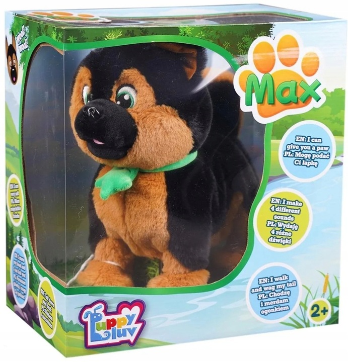 Luppy Luv owczarek niemiecki interaktywny piesek MAX chodzi szczeka